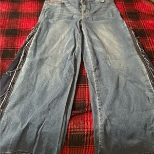 Peace love world wide leg Stylish Blue Women's Jeans